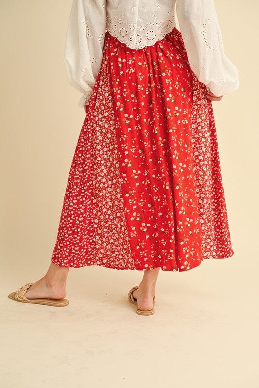 Aemi + Co Floral Elastic Waist Maxi Skirt - Sydney So Sweet