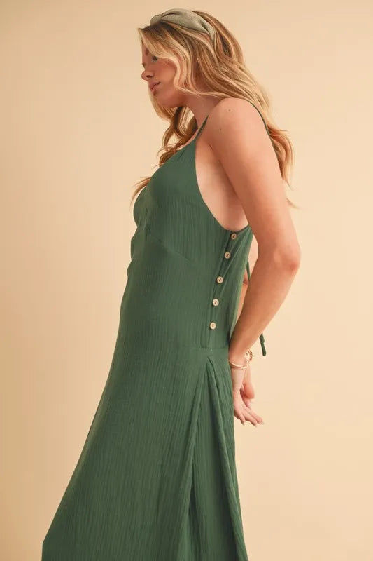 Aemi+Co Side Button Midi Cami Dress - Sydney So Sweet