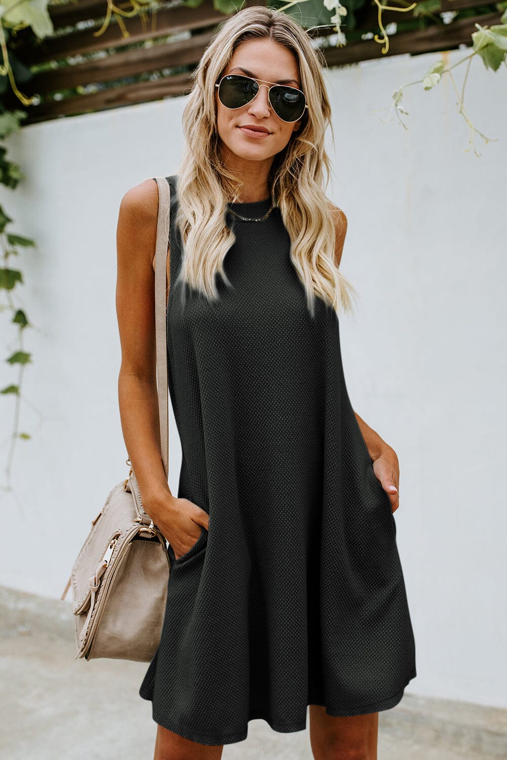 Crisscross Open Back Sleeveless Dress with Pockets - Sydney So Sweet