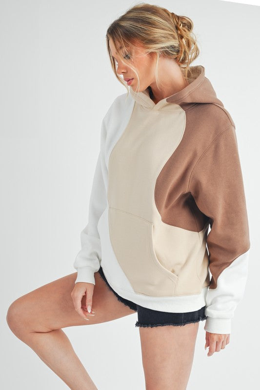 Aemi + Co Color Block Hoodie with Kangaroo Pocket - Sydney So Sweet