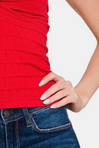 Zenana Ruched Twisted Sweetheart Neck Top - Sydney So Sweet