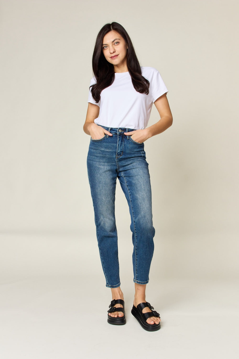 Judy Blue Full Size Tummy Control High Waist Slim Jeans - Sydney So Sweet