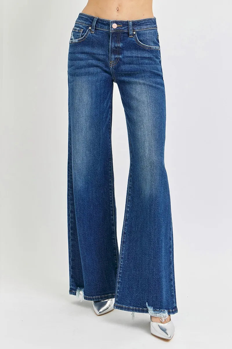 RISEN Full Size Mid Rise Wide Jeans Plus Size - Sydney So Sweet