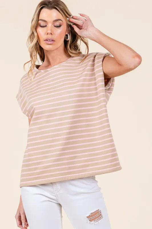 Lime 'N' Chili Striped Muscle Sleeve Top - Sydney So Sweet
