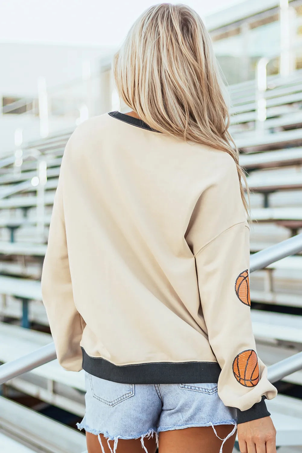 Sequin Basketball Long Sleeve Sweatshirt - Sydney So Sweet