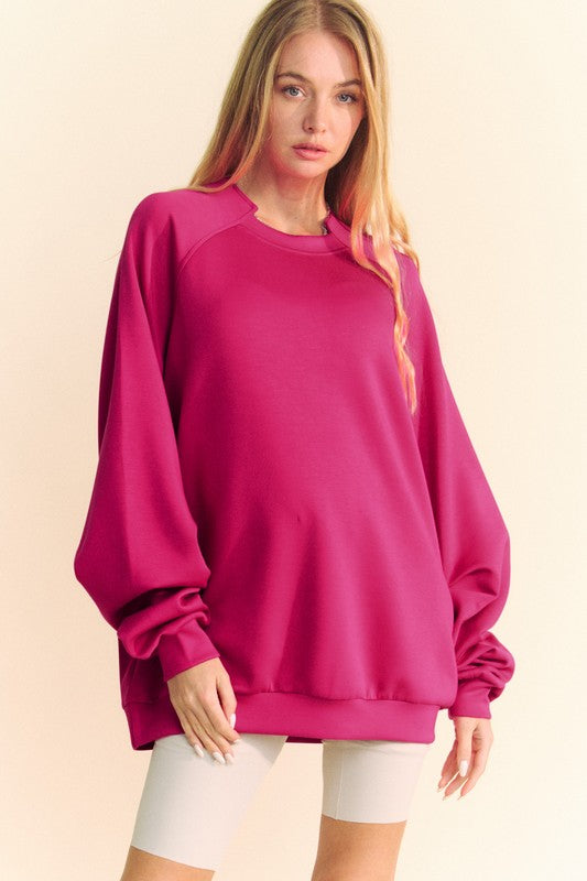 Davi &amp; Dani Round Neck Raglan Sleeve Sweatshirt - Sydney So Sweet