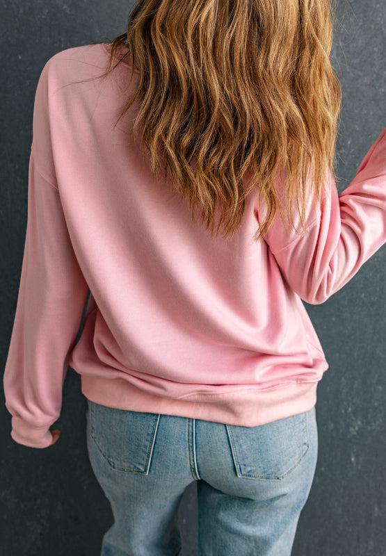 Valentine’s Day XOXO Round Neck Drop Shoulder Sweatshirt - Sydney So Sweet