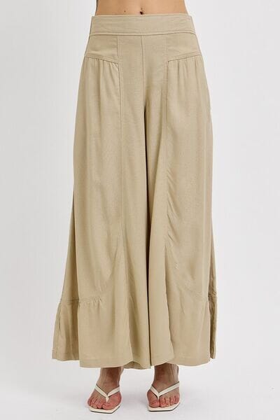 RISEN Shirring Detail Wide Leg Pants - Sydney So Sweet