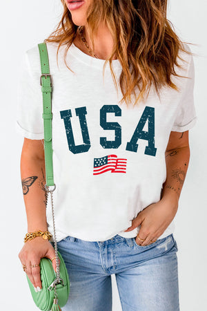 USA Round Neck Short Sleeve T-Shirt - Sydney So Sweet