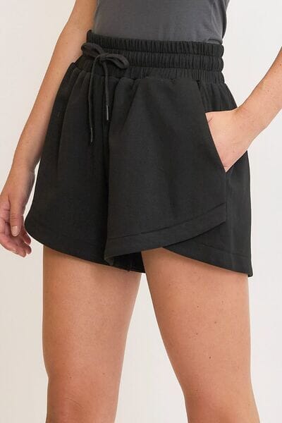 Umgee Full Size Drawstring Sweatshorts with Pockets Plus Size - Sydney So Sweet