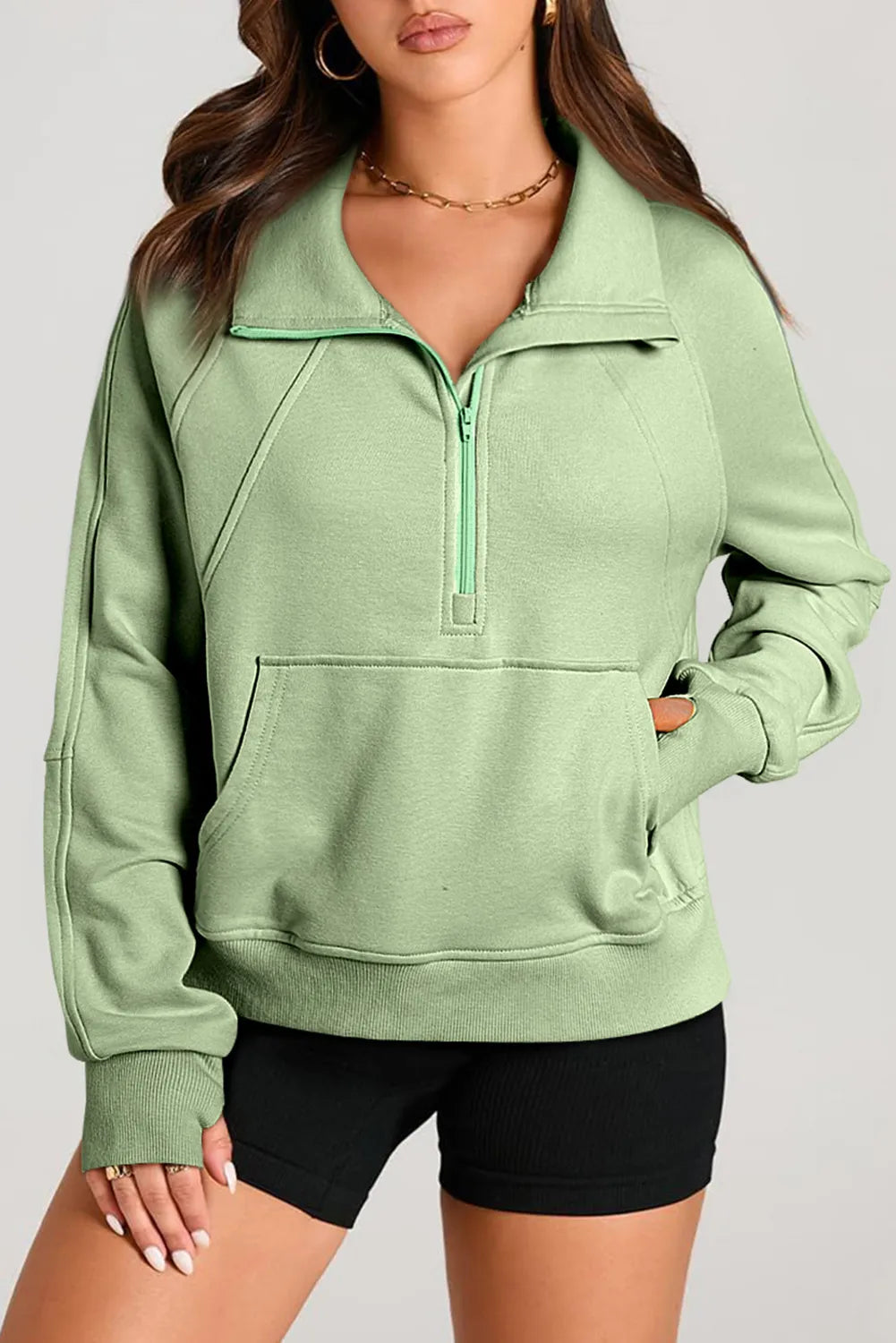 Half Zip Long Sleeve Sweatshirt - Sydney So Sweet