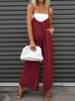 Ruched Spaghetti Strap Jumpsuit - Sydney So Sweet