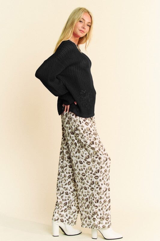 Davi & Dani Star Front Crochet Drop Shoulder Knit Top - Sydney So Sweet