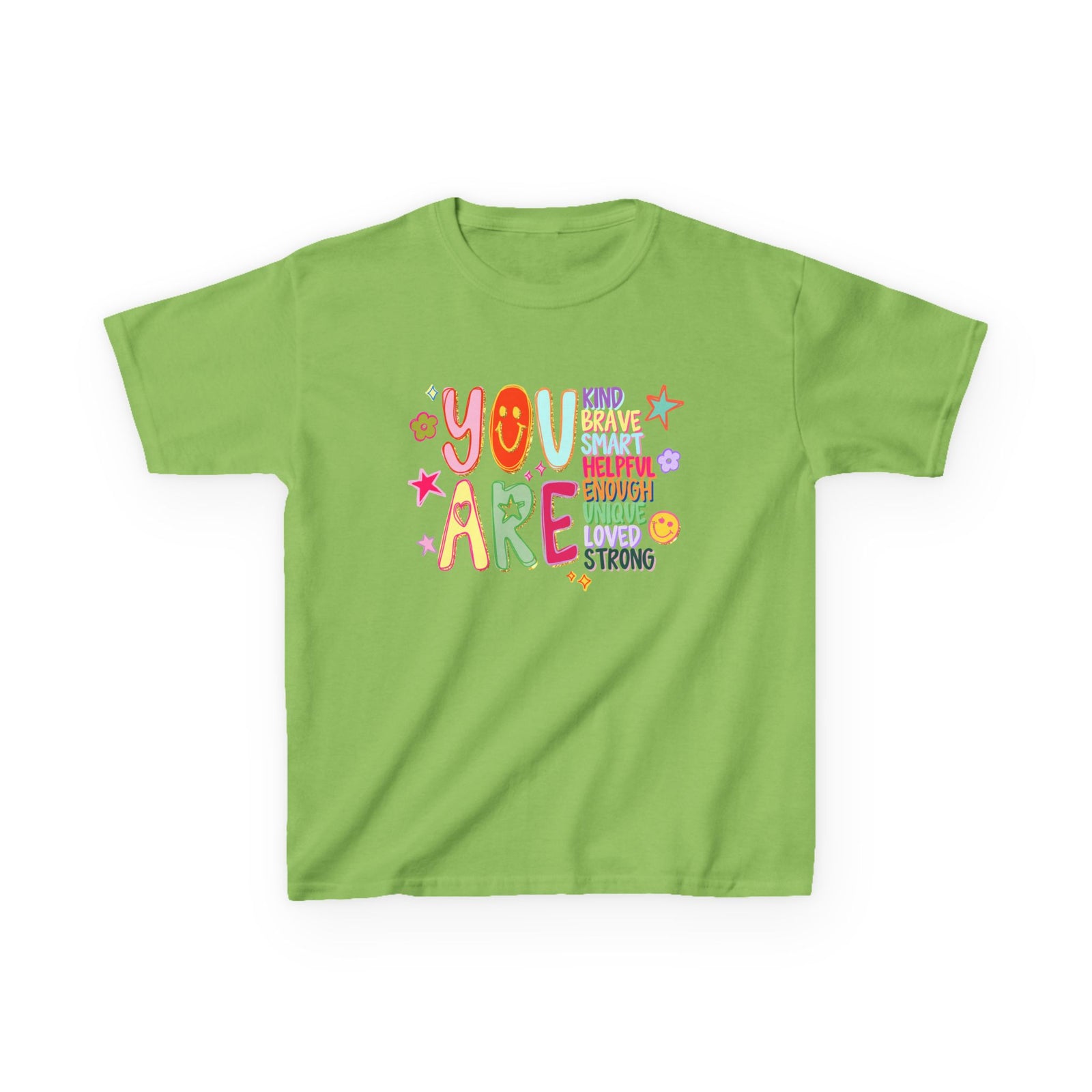 You are Enough Colorful Kids T-Shirt Youth Inspirational Graphic Tee