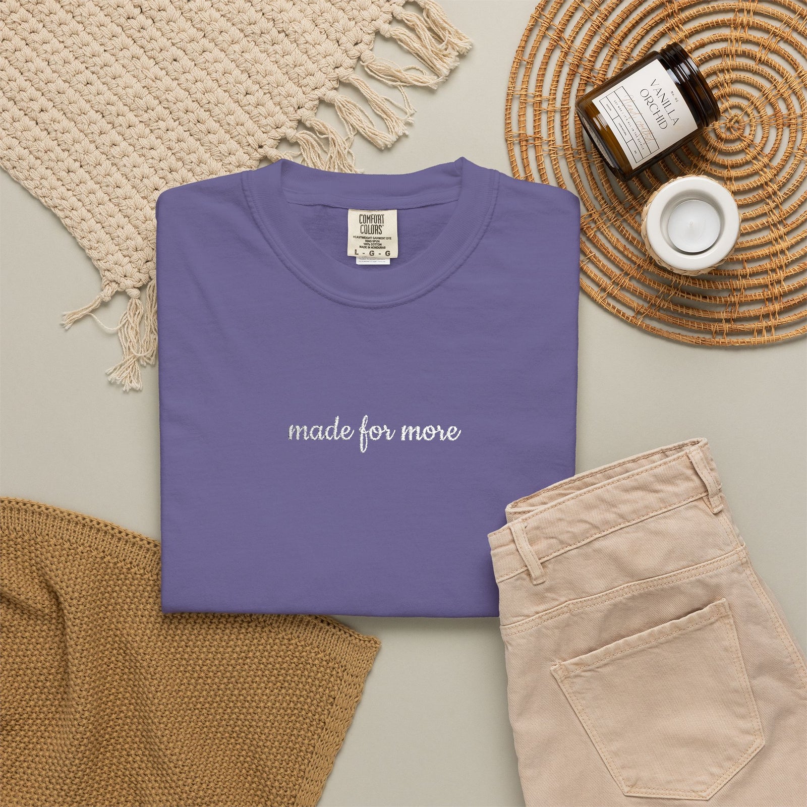 Made for More Embroidered Script Tee Christian Inspirational T-Shirt