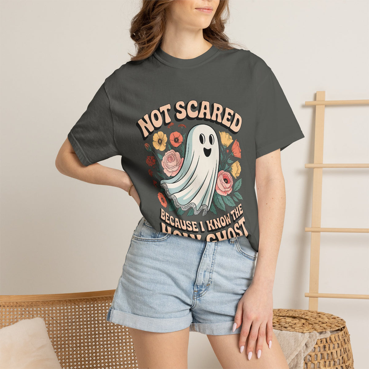 Not Scared Holy Ghost T-Shirt Christian Halloween Graphic Tee