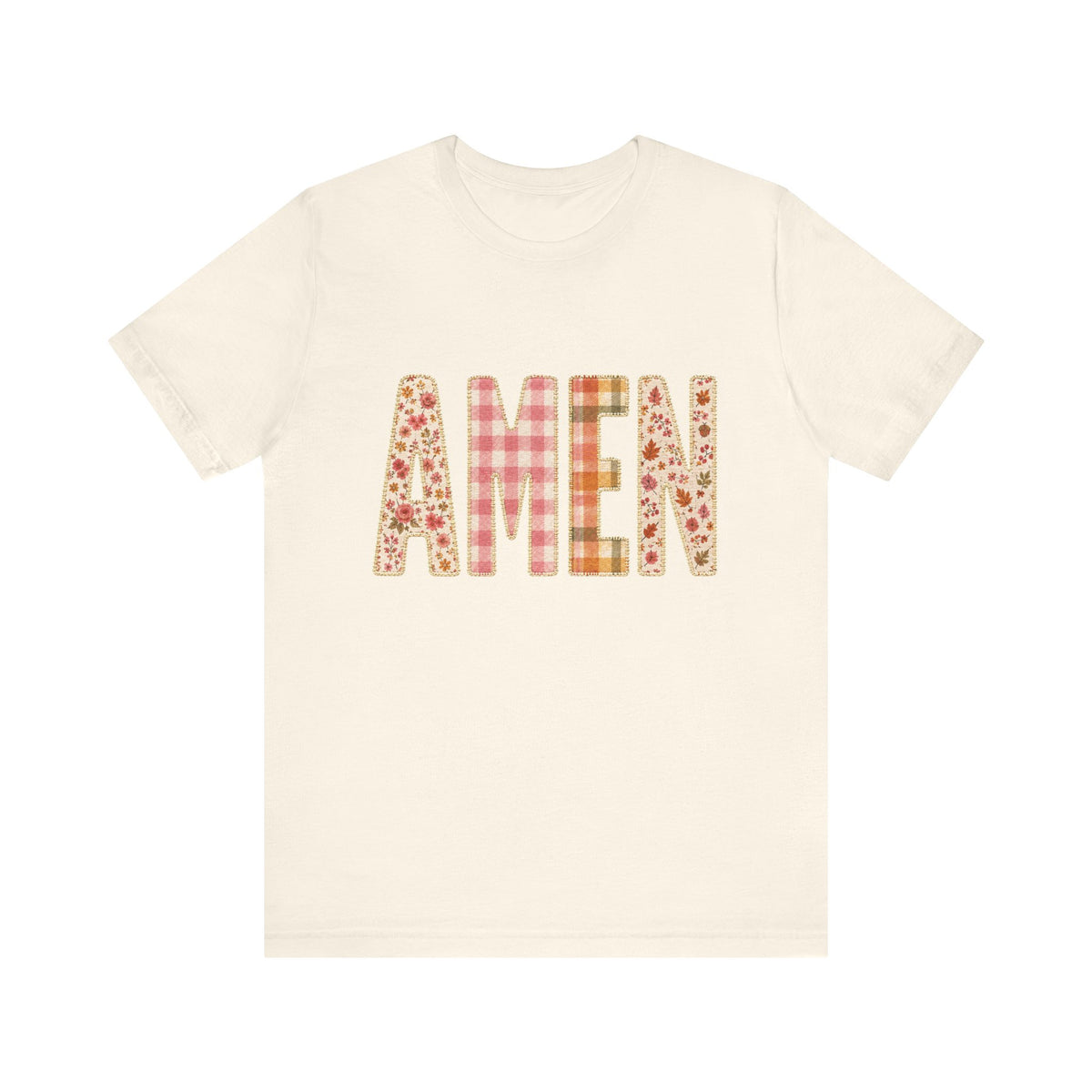 AMEN Floral Plaid Tee Women's Christian Graphic T-Shirt