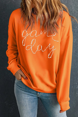 GAME DAY Round Neck Long Sleeve Sweatshirt - Sydney So Sweet