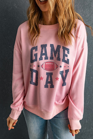 GAME DAY Round Neck Long Sleeve Sweatshirt - Sydney So Sweet