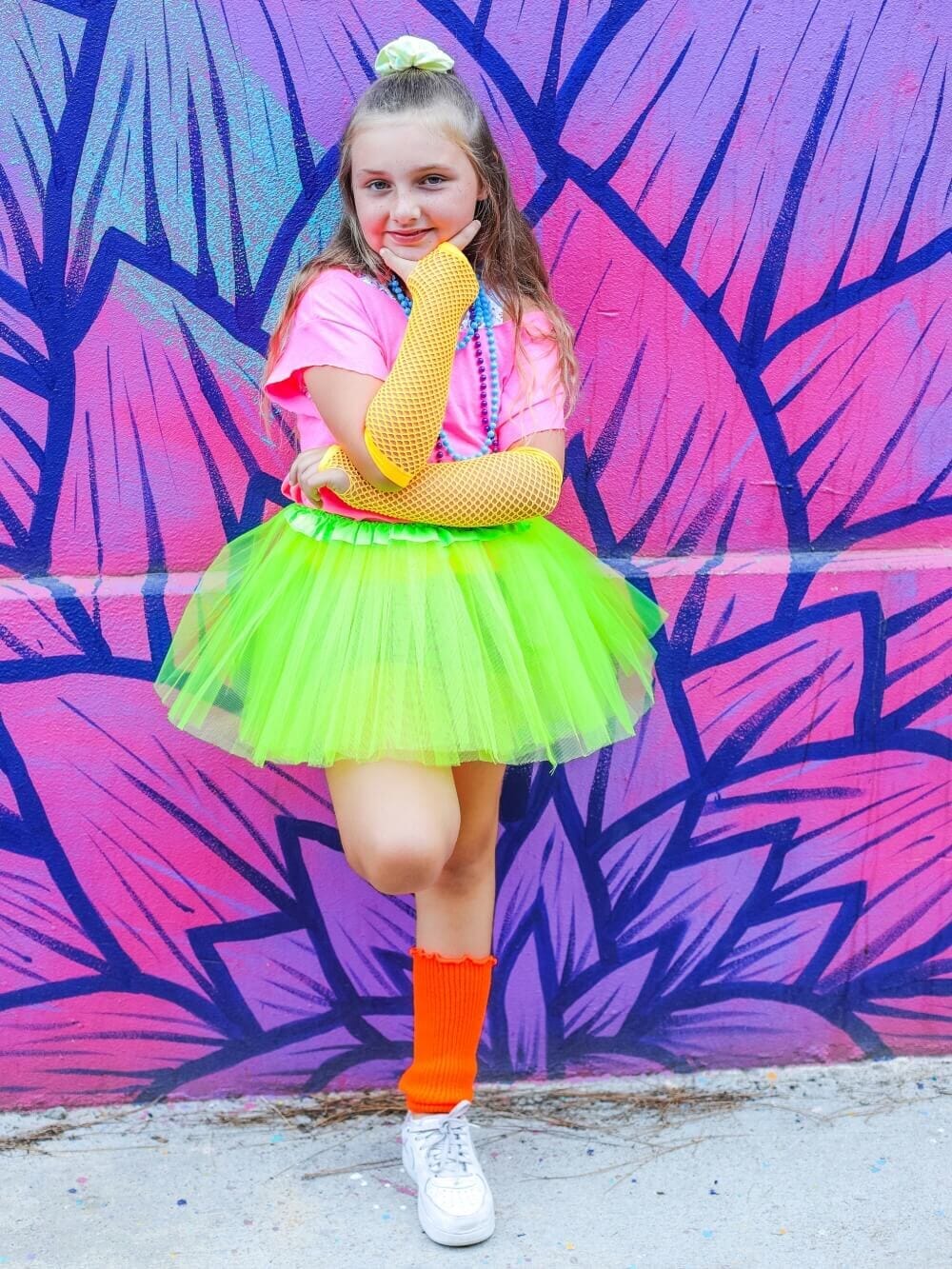 80s Tutu Costume Outfit for Toddlers & Little Girls - 4 Piece Dress Up Set - Sydney So Sweet