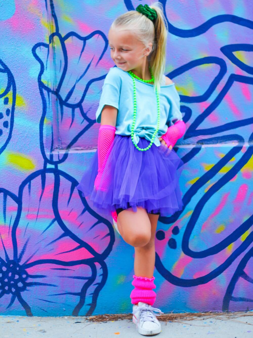 80s Tutu Costume Outfit for Kids, Adults, Plus Size - 4 Piece Dress Up Set - Sydney So Sweet