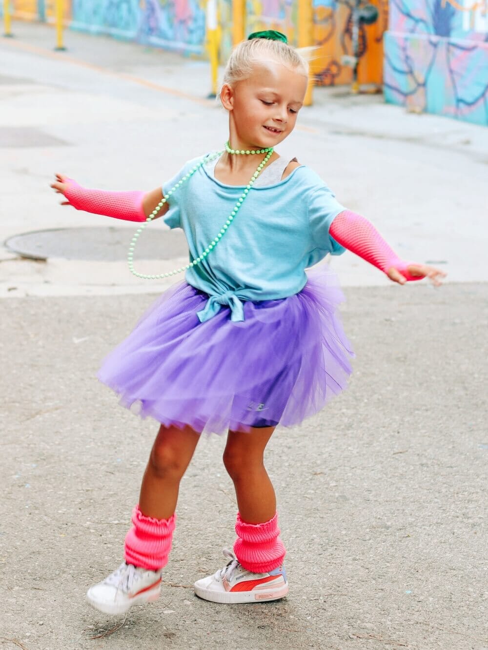 80s Tutu Costume Outfit for Kids, Adults, Plus Size - 4 Piece Dress Up Set - Sydney So Sweet