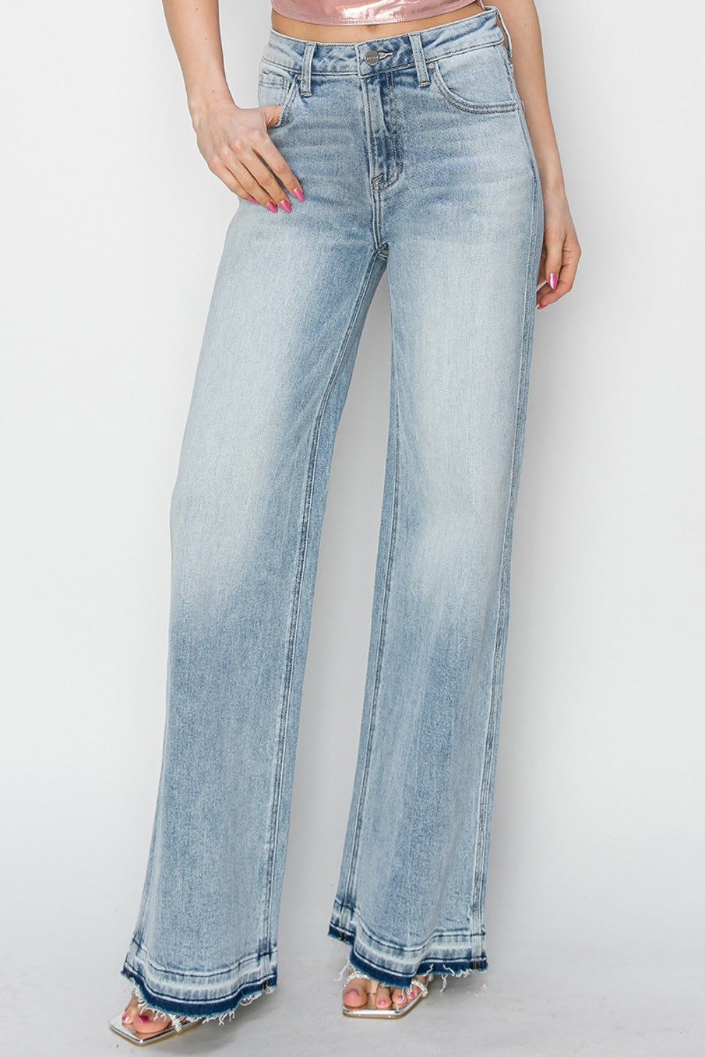 Risen Full Size High Rise Wide Leg Jeans - Sydney So Sweet