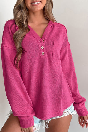 Pocketed Dropped Shoulder Long Sleeve Hoodie - Sydney So Sweet