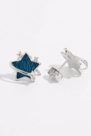 925 Sterling Silver Zircon Star Earrings - Sydney So Sweet