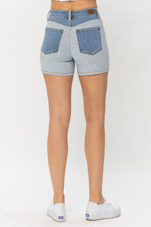 Judy Blue Full Size Color Block Denim Shorts - Sydney So Sweet