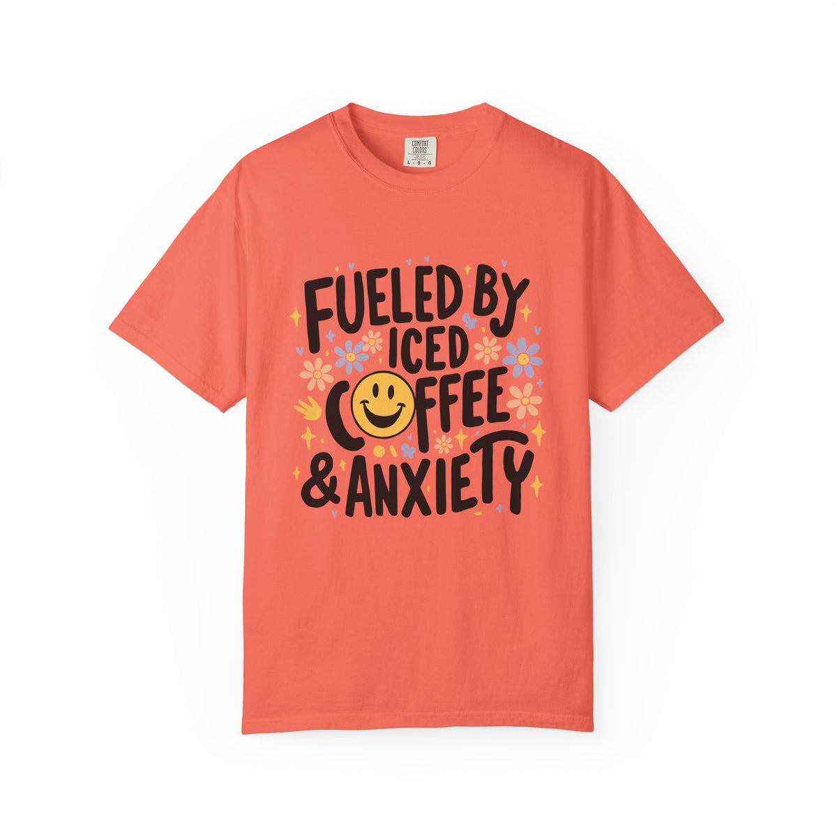 Iced Coffee & Anxiety T-Shirt Fueled By Iced Coffee Graphic Tee