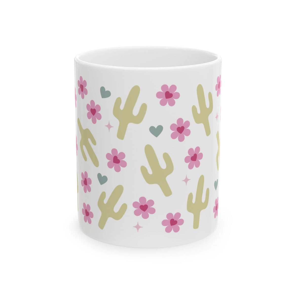 Cactus Crush Mug — Cute Desert Pattern Coffee Cup (11oz, 15oz)