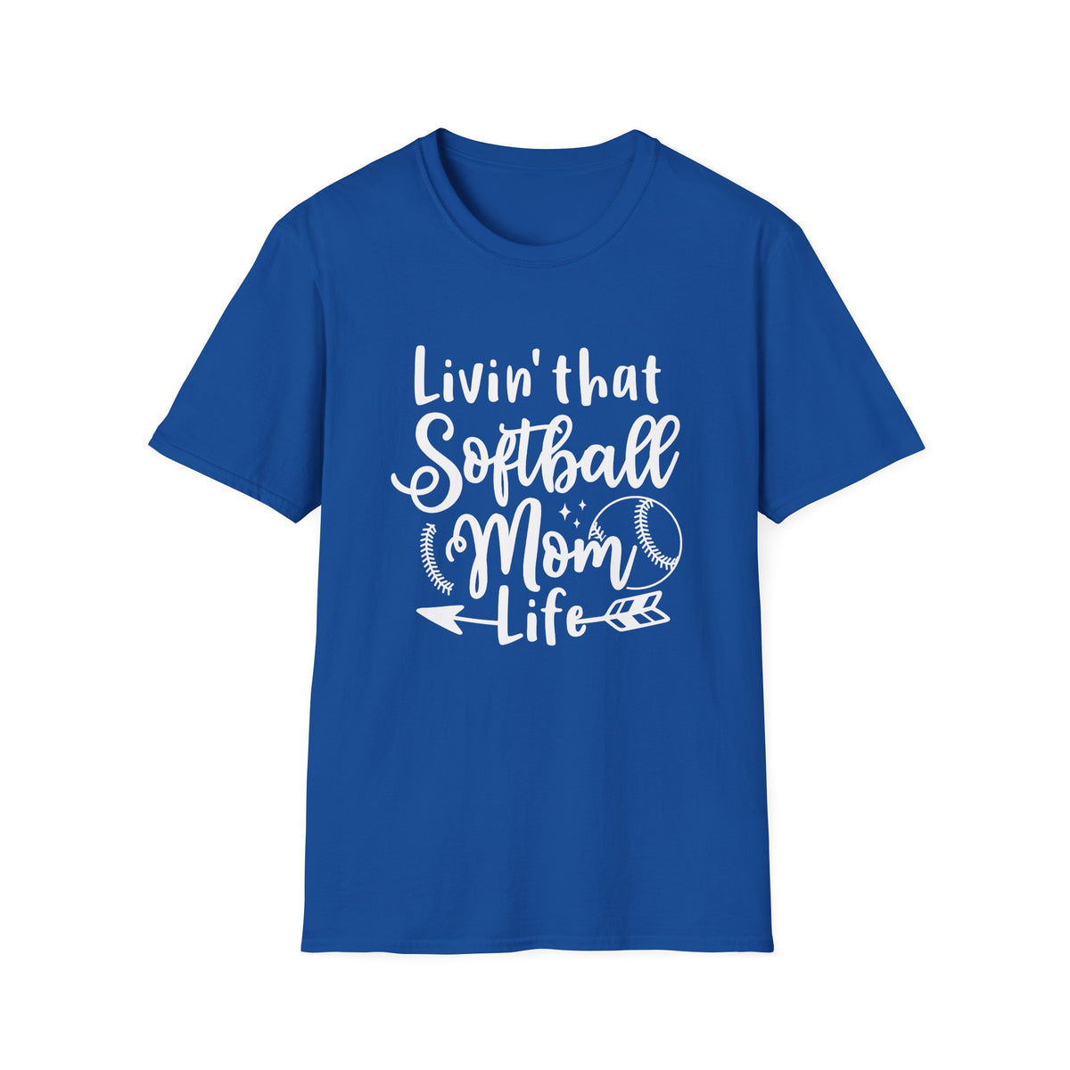 Livin' That Softball Mom Life Graphic T-Shirt Cute Sports Mom Tee (12 Team Colors)