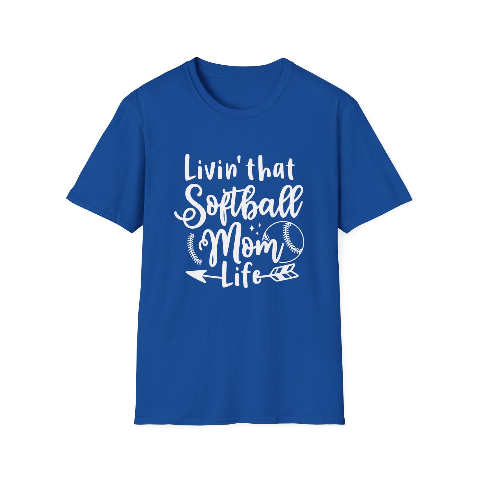 Livin' That Softball Mom Life Graphic T-Shirt Cute Sports Mom Tee (12 Team Colors)