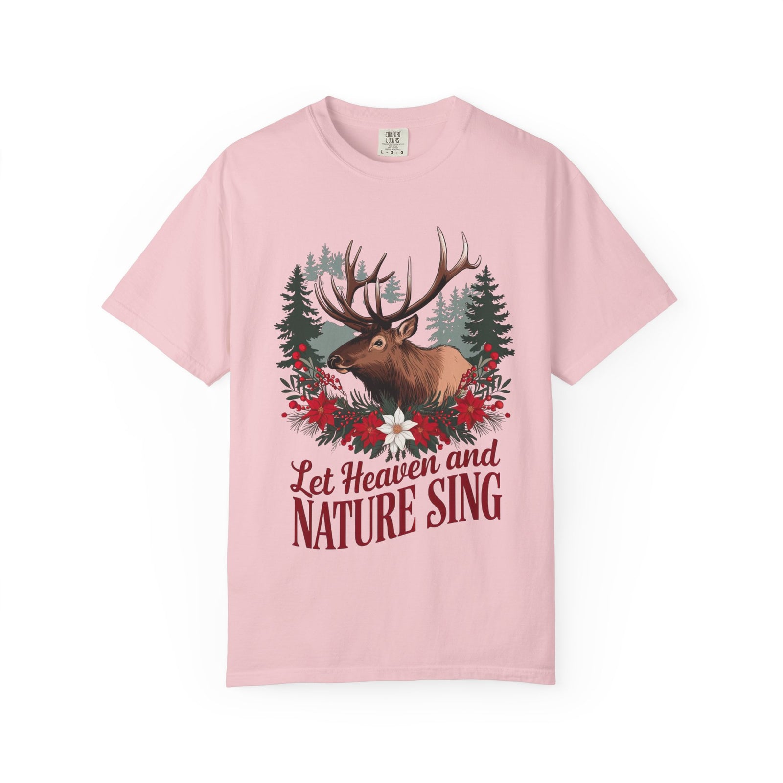Let Heaven & Nature Sing Wilderness Christmas T-Shirt Christian Graphic Tee