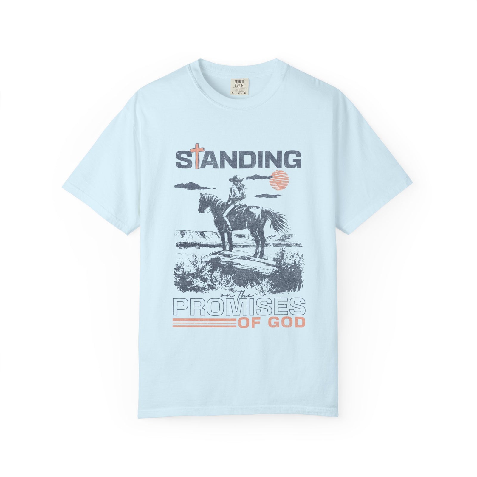 Standing on the Promises of God T-Shirt Vintage Cowgirl Faith Distressed Tee