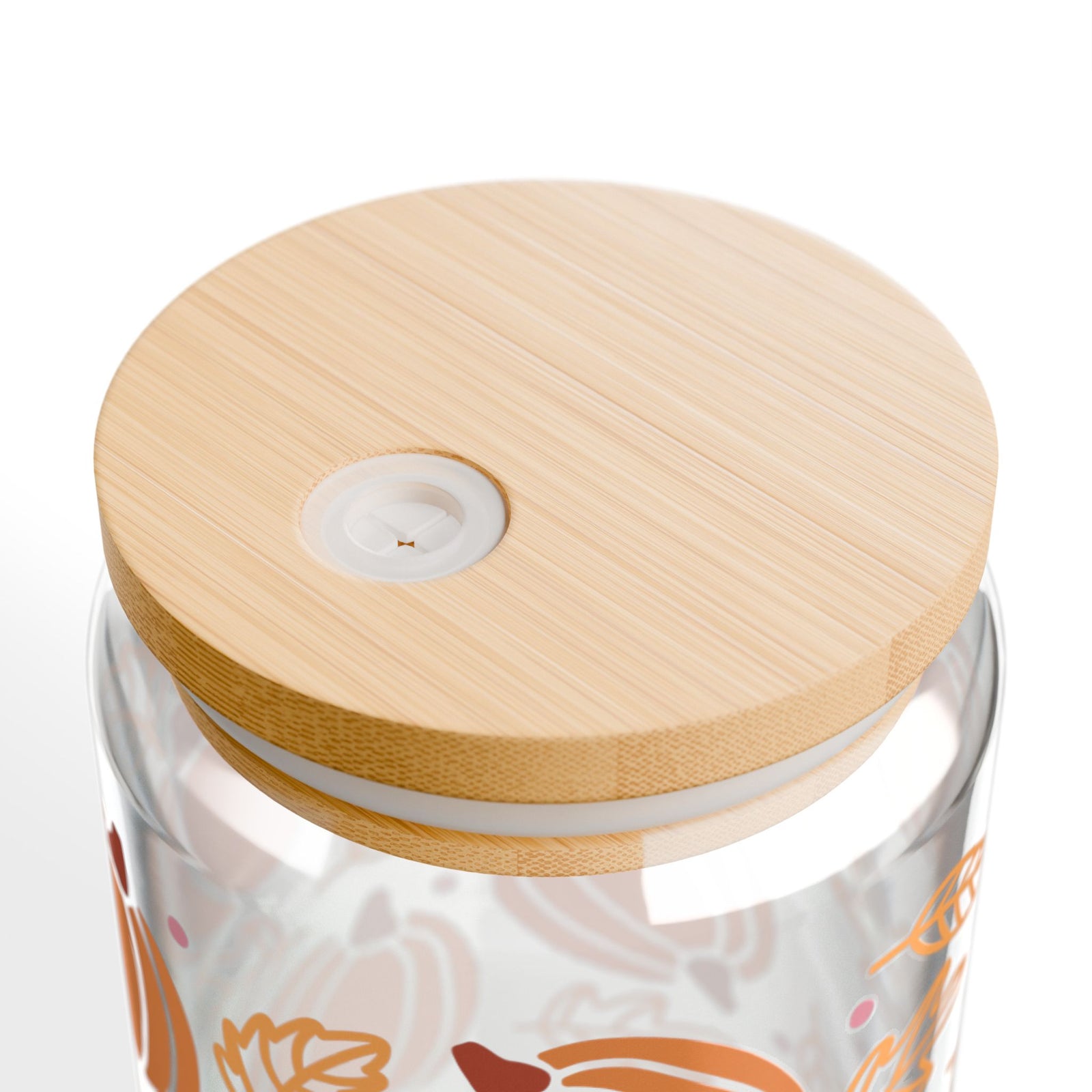 Pumpkin Leaf Fall Sipper Glass 16oz Reusable Drink Jar with Lid & Straw