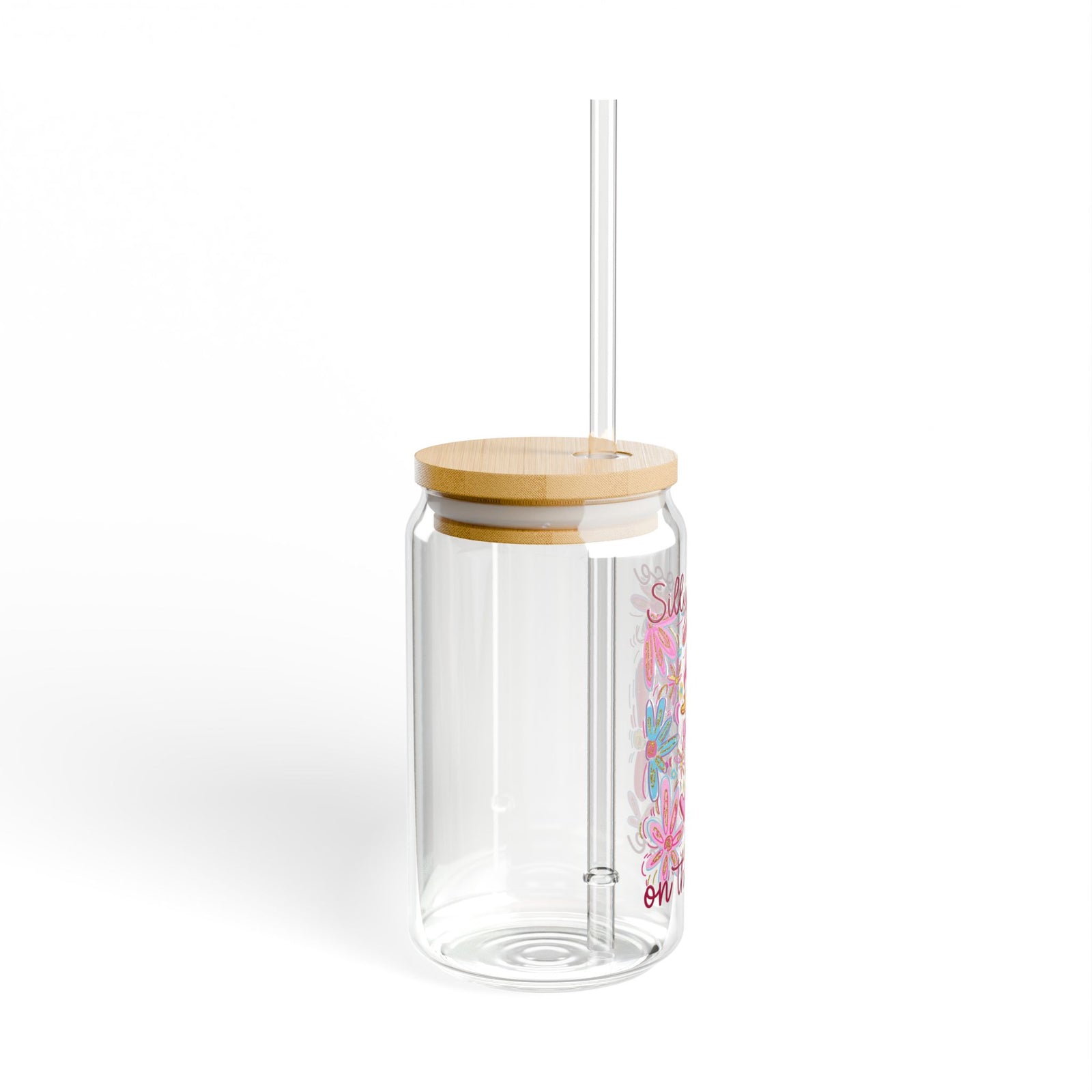 Silly Goose on the Loose Sipper Glass 16oz Reusable Drink Jar with Lid & Straw