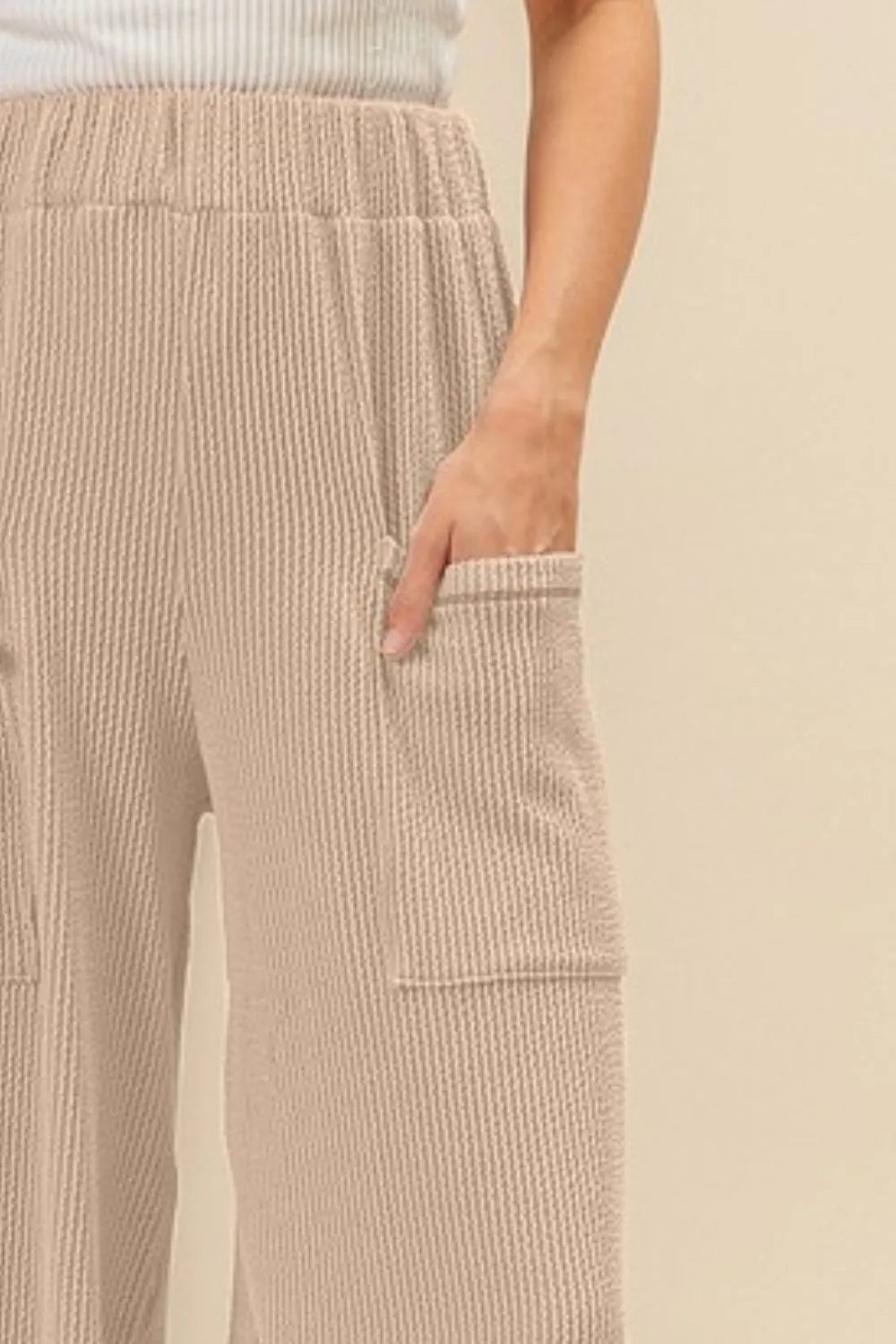 BiBi 2tone Cord Rib Waist Band Side Pocket Pants - Sydney So Sweet