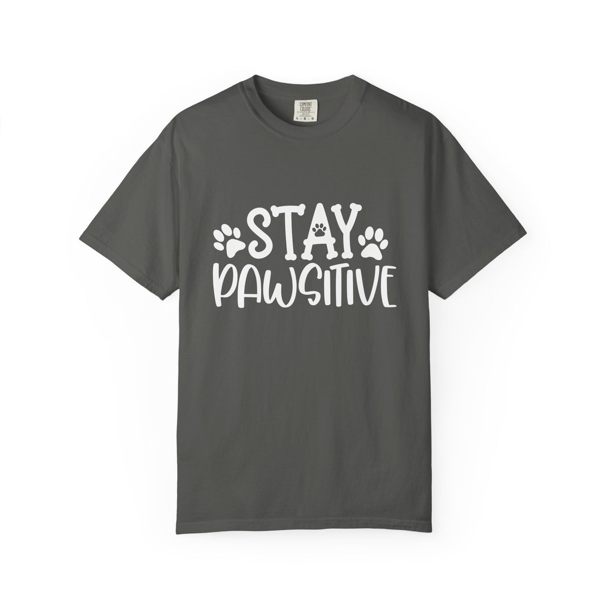 Stay Paw-sitive Paw Print T-Shirt Cute Dog Mom Graphic Tee