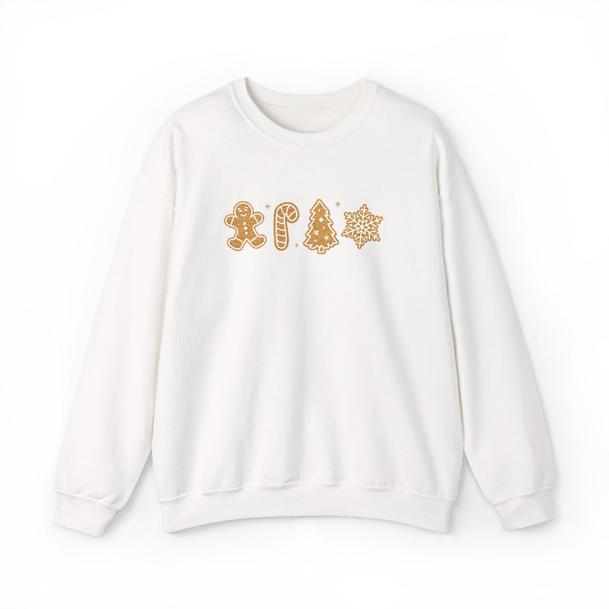 Gingerbread Cookies Heavy Blend Women's Crewneck Embroidered Christmas Holiday Sweatshirt - Sydney So Sweet