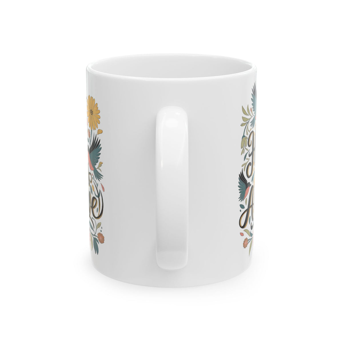 He is Alive Floral Birds Easter Christian Ceramic Mug Coffee Cup (11oz & 15oz)