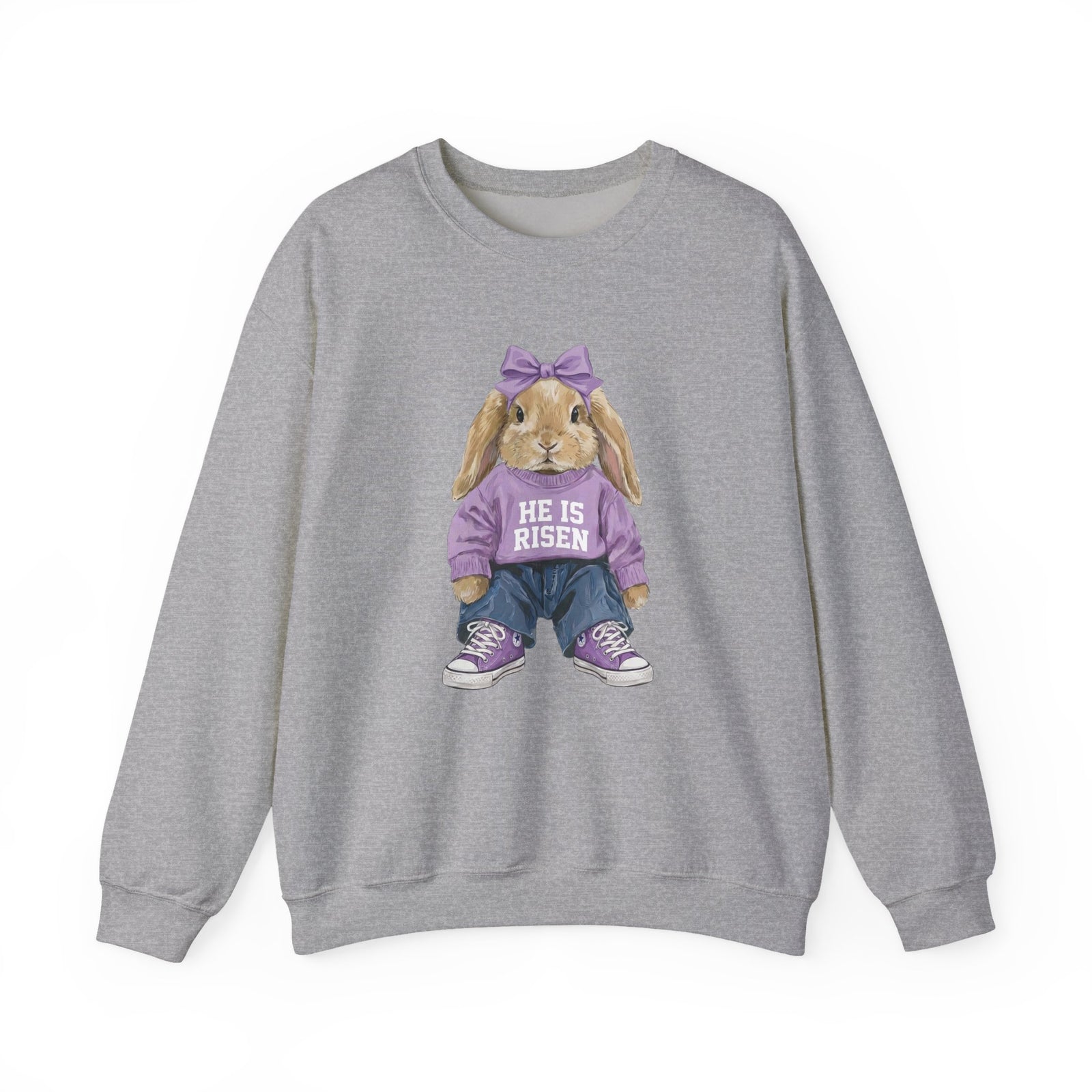 He is Risen Coquette Easter Bunny Women's Heavy Blend Cozy Crewneck Sweatshirt