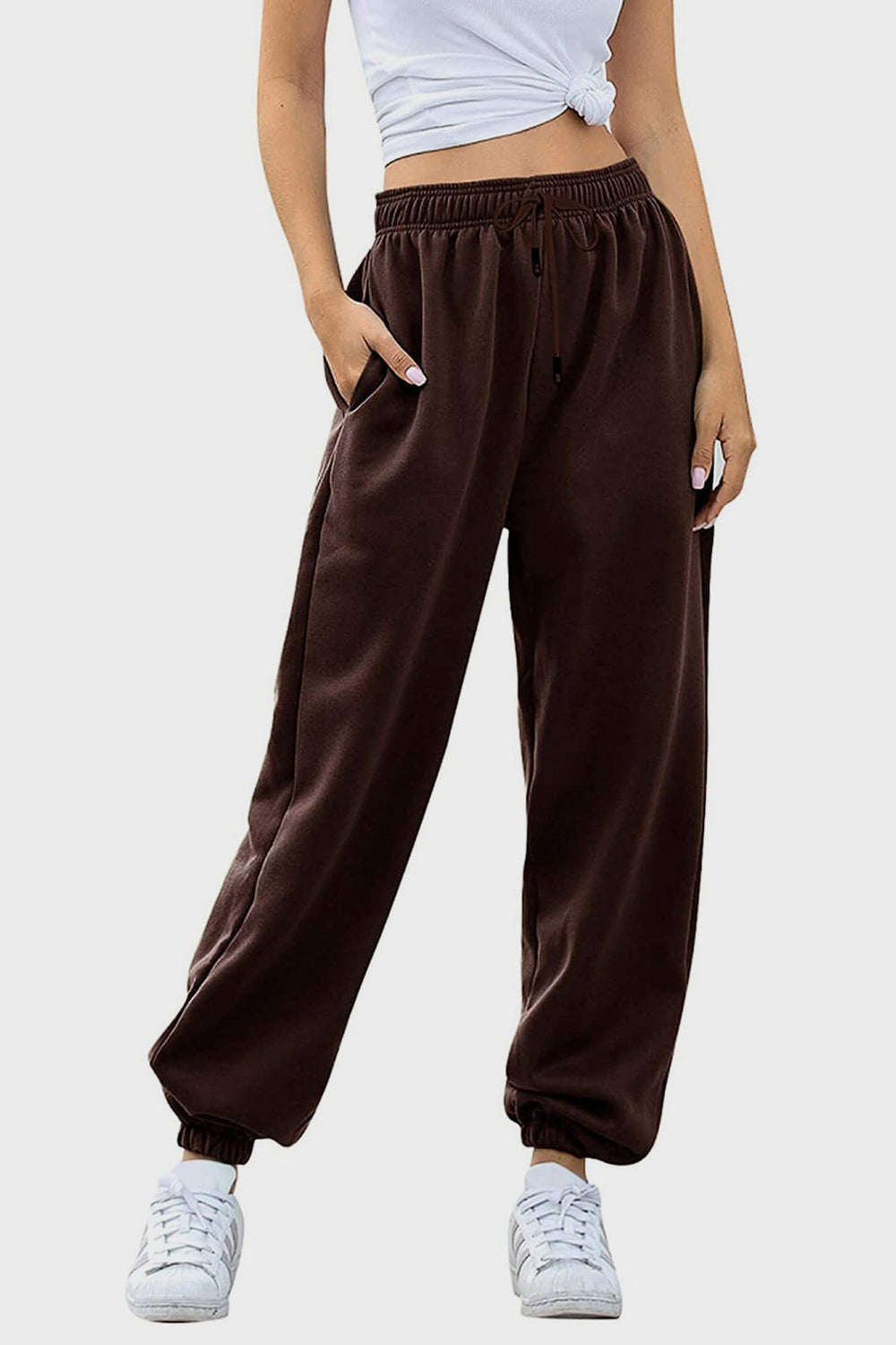 Elastic Waist Joggers with Pockets - Sydney So Sweet