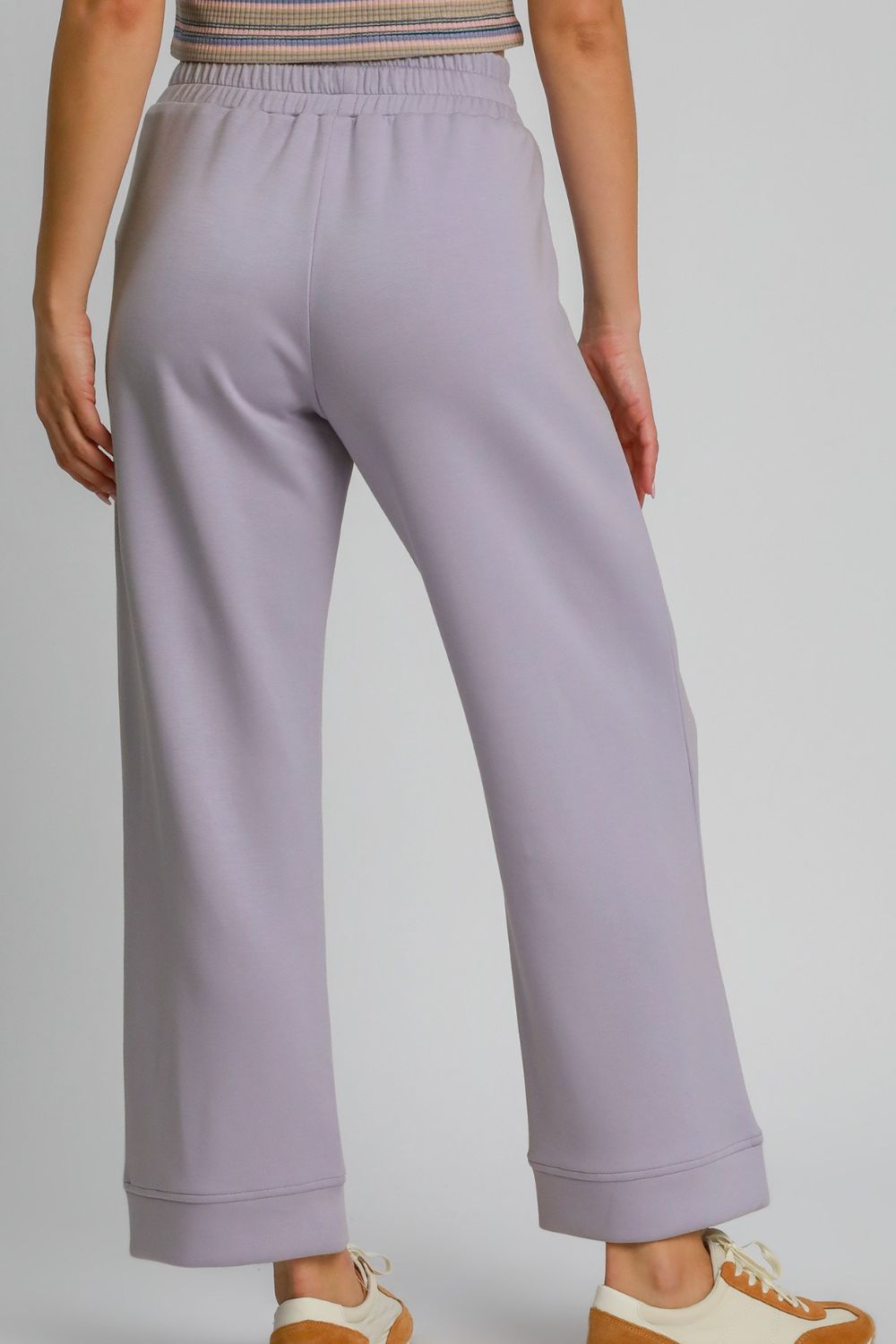 Umgee Drawstring Elastic Waist Wide Leg Pants - Sydney So Sweet