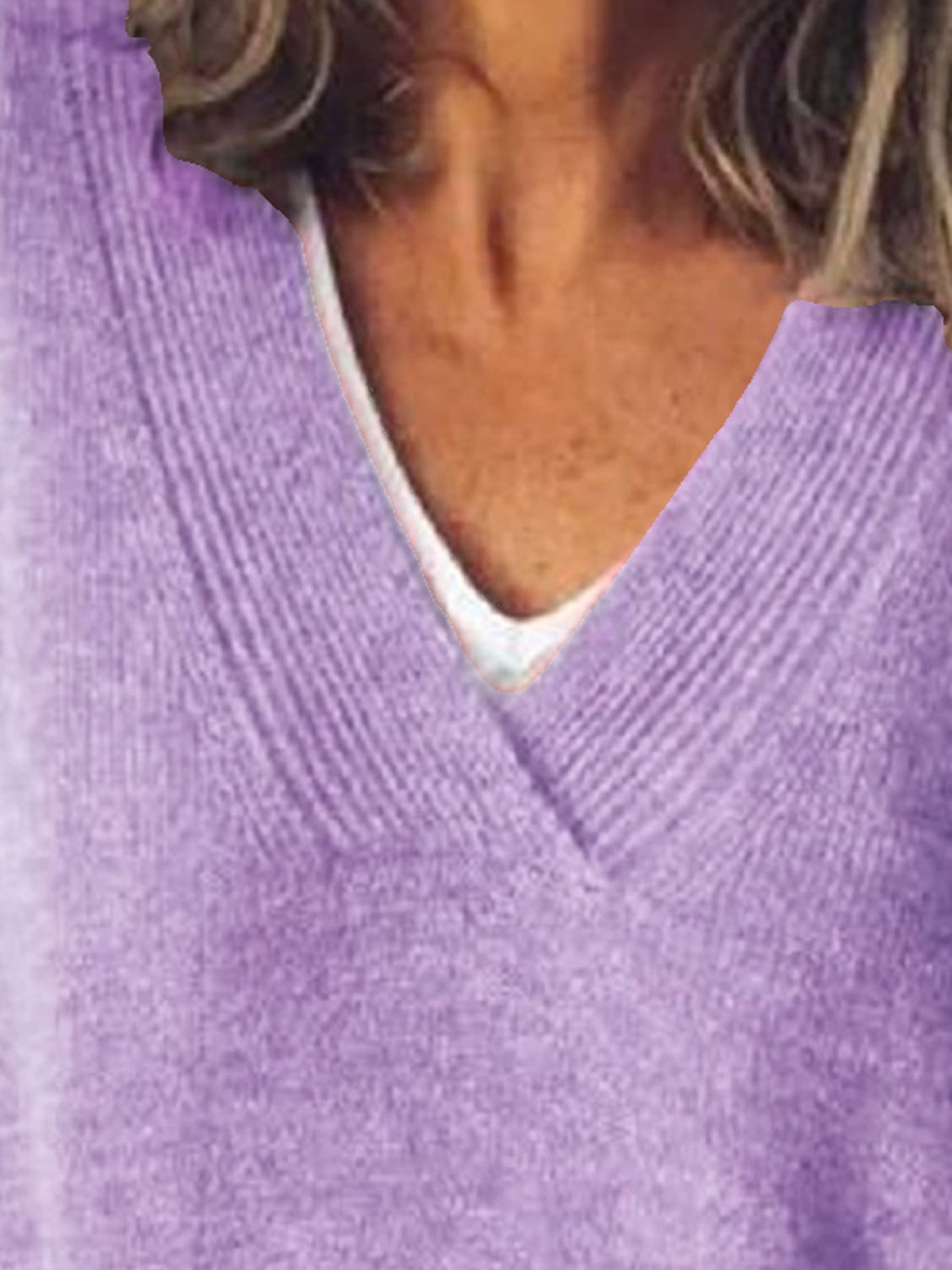 V-Neck Dropped Shoulder Sweater - Sydney So Sweet