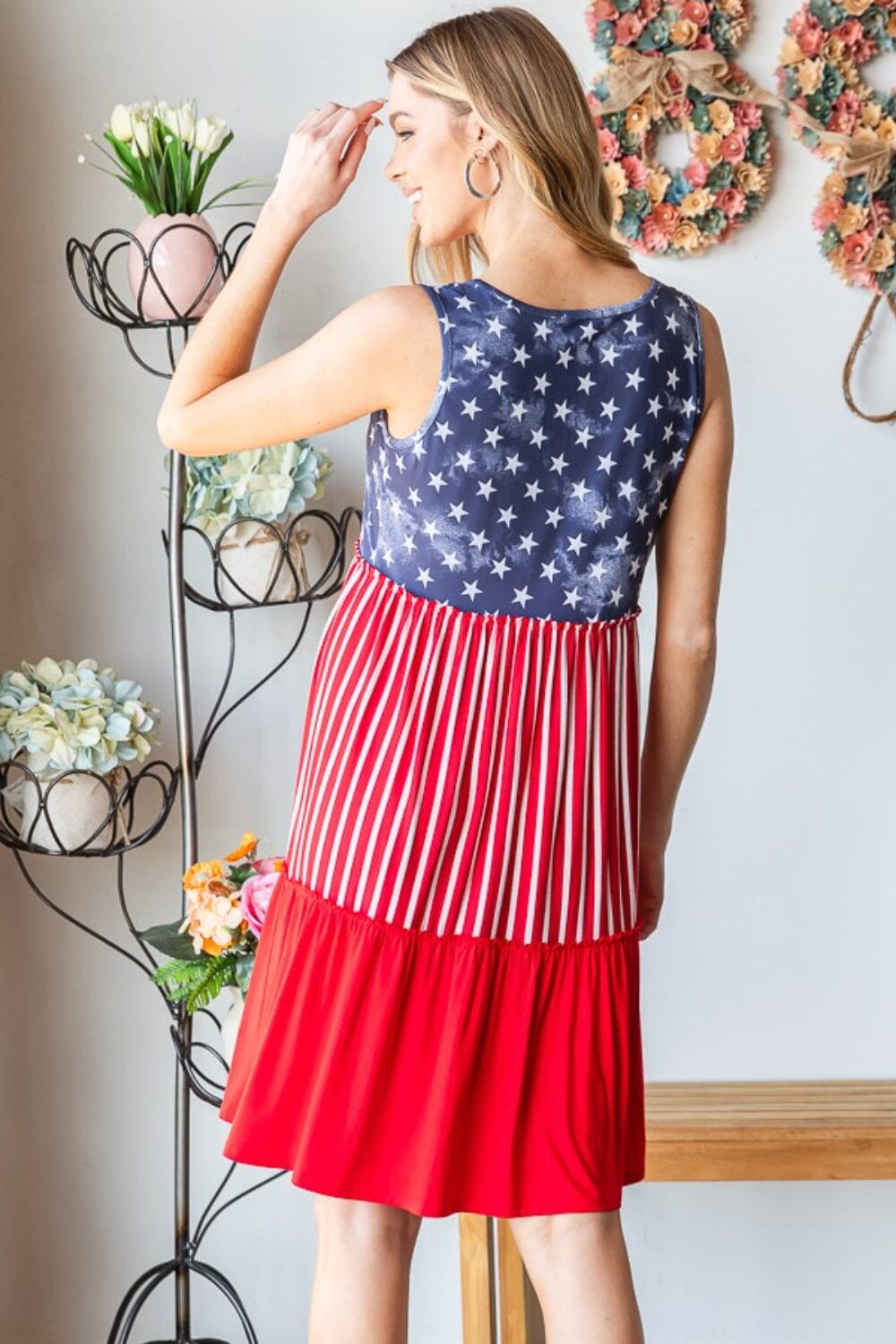 US Flag Theme Contrast Tank Dress - Sydney So Sweet