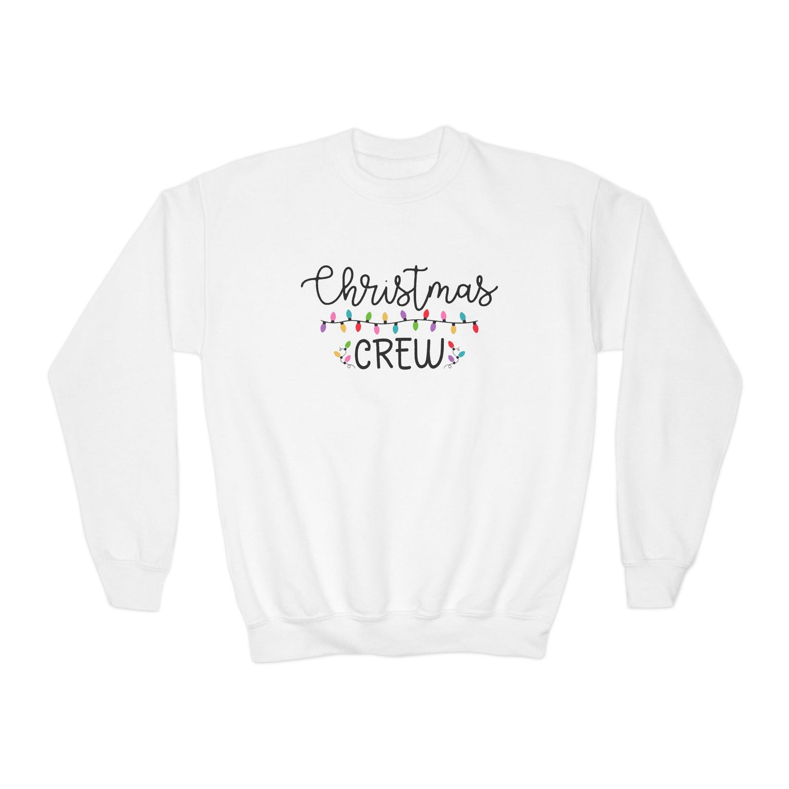 Christmas Crew Heavy Blend Kids' Crewneck Graphic Holiday Lights Sweatshirt - Sydney So Sweet