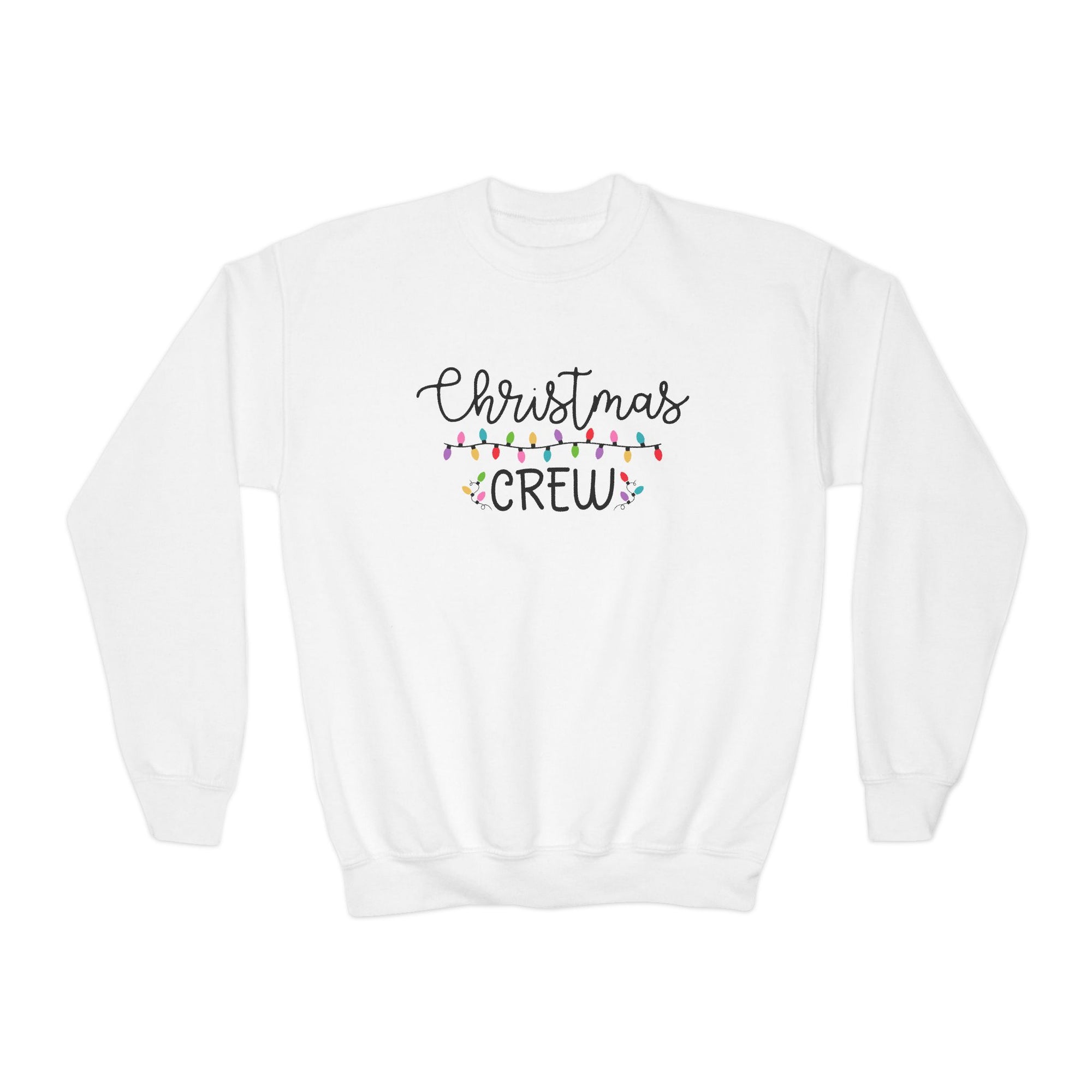 Christmas Crew Heavy Blend Kids' Crewneck Graphic Holiday Lights Sweatshirt - Sydney So Sweet