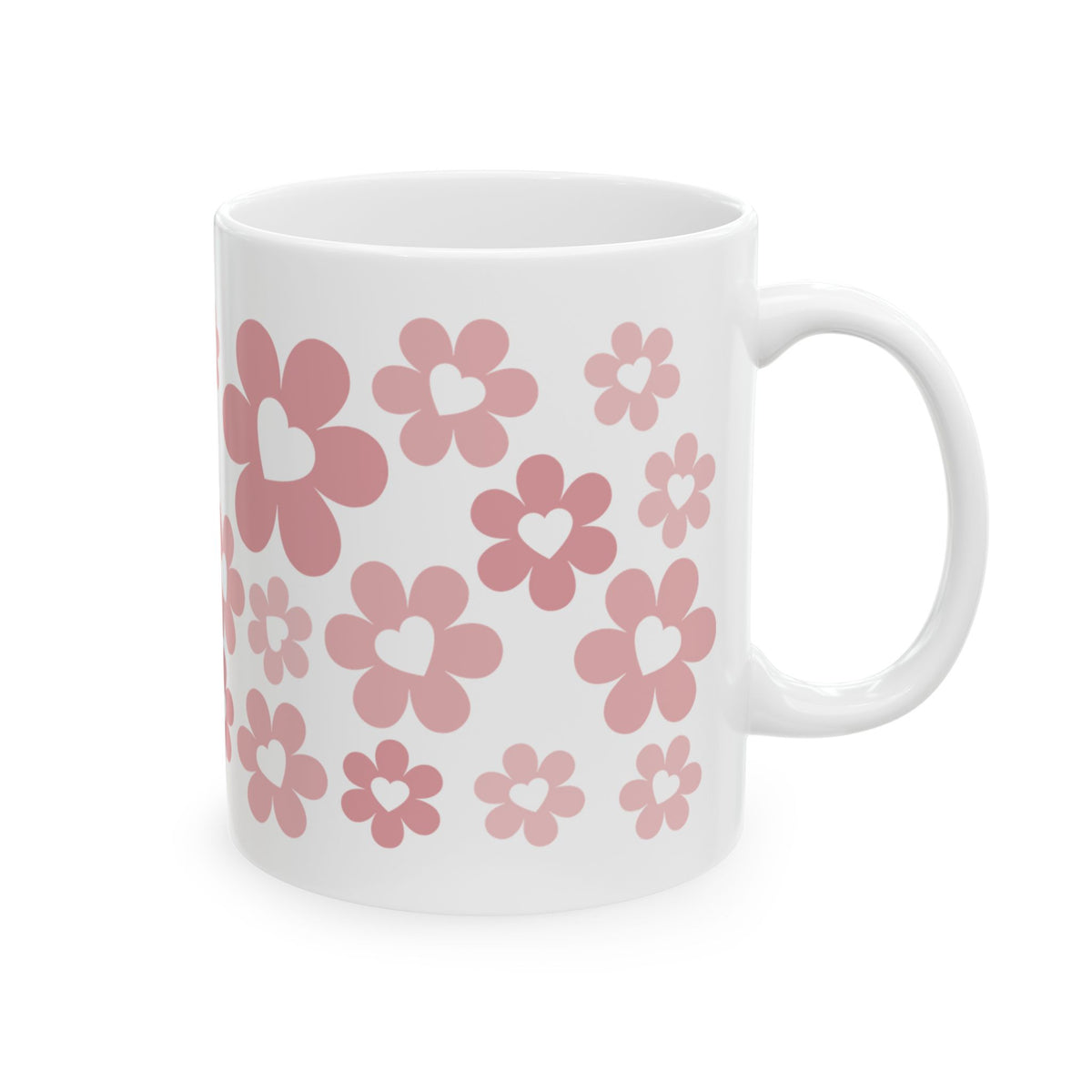 Bouquet of Love Mug — Pink Retro Floral Coffee Cup (11oz, 15oz)